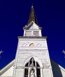 A steadfast steeple and crosses